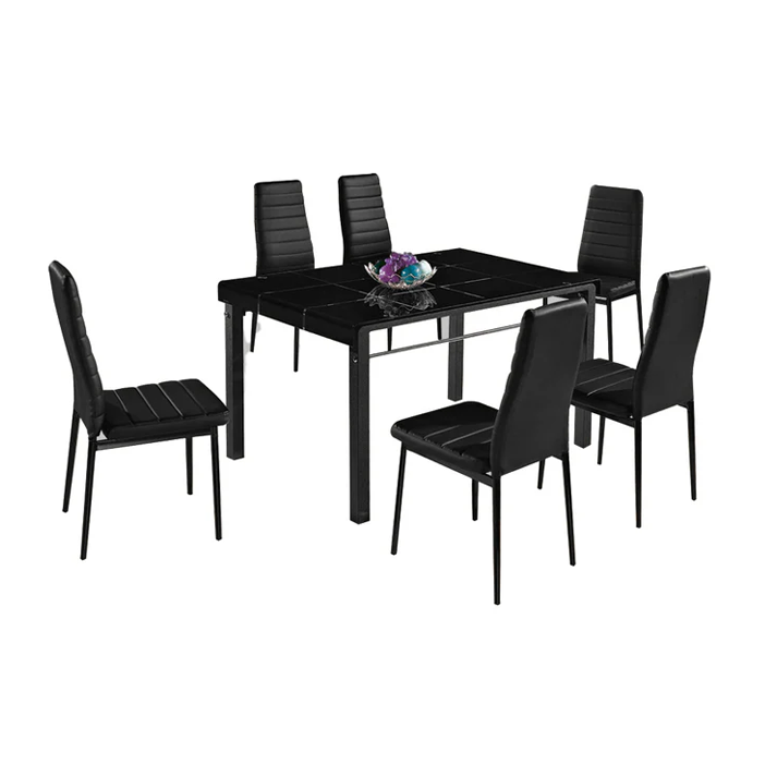 Comedor Vica Con 6 Sillas Color Negro