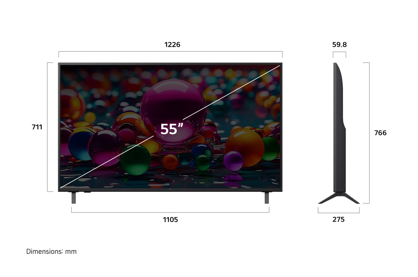 Pantalla LG 55" UHD AI Smart TV