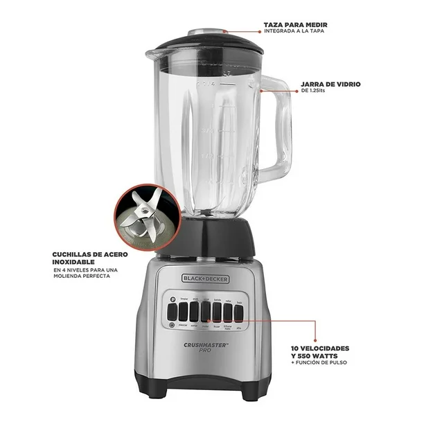 Licuadora Crush Master Pro Black&Decker 10Vel/1.25L