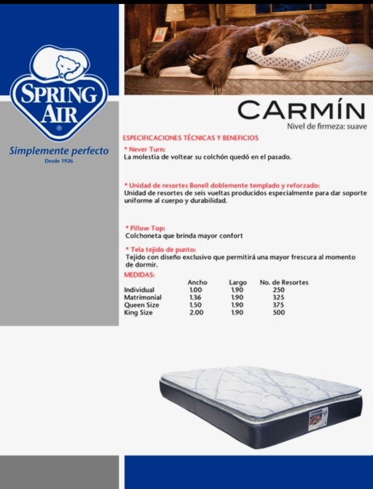 Colchón Spring Air Carmín Individual