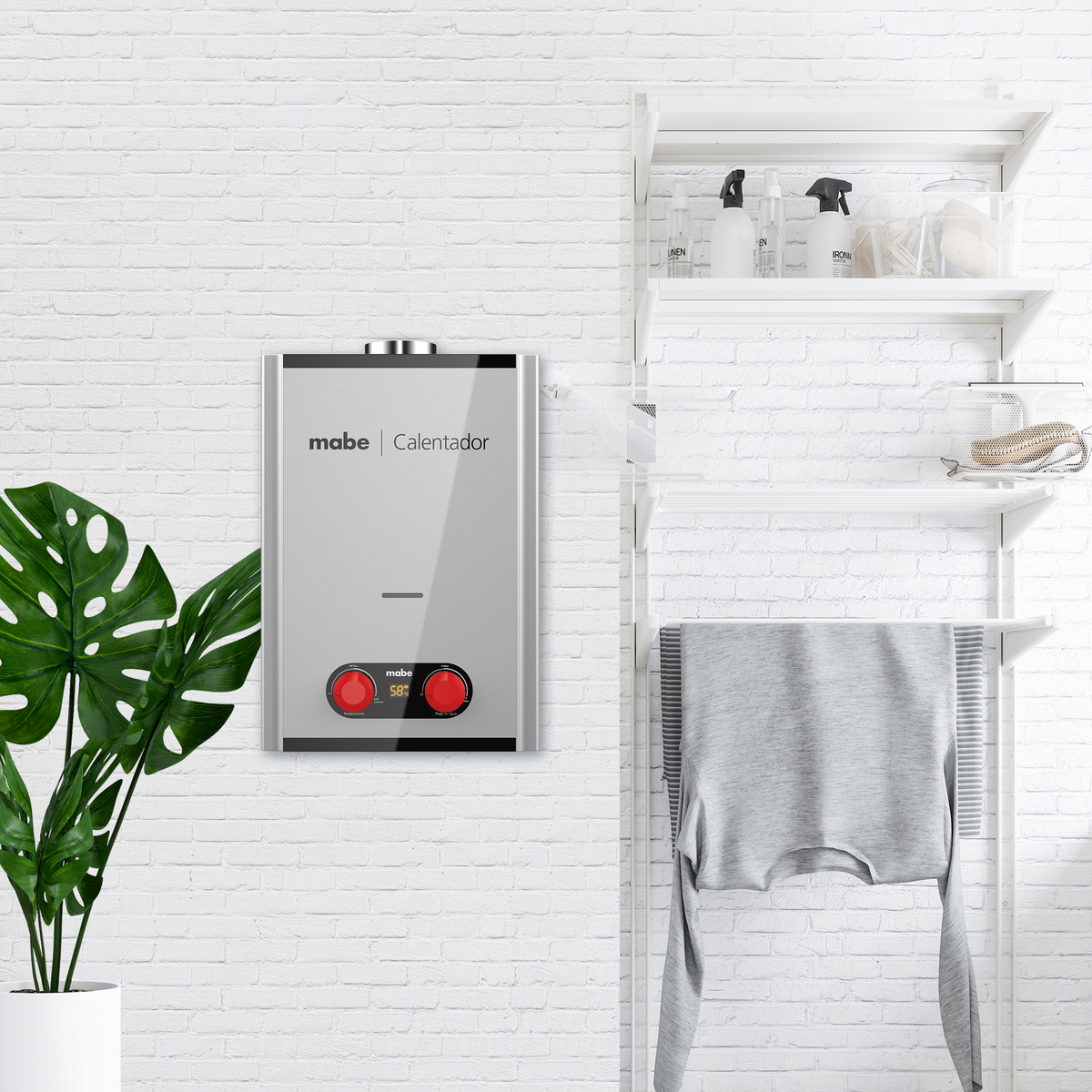 Calentador Instantáneo de Gas Lp 1 Servicio 6 L Gris Mabe