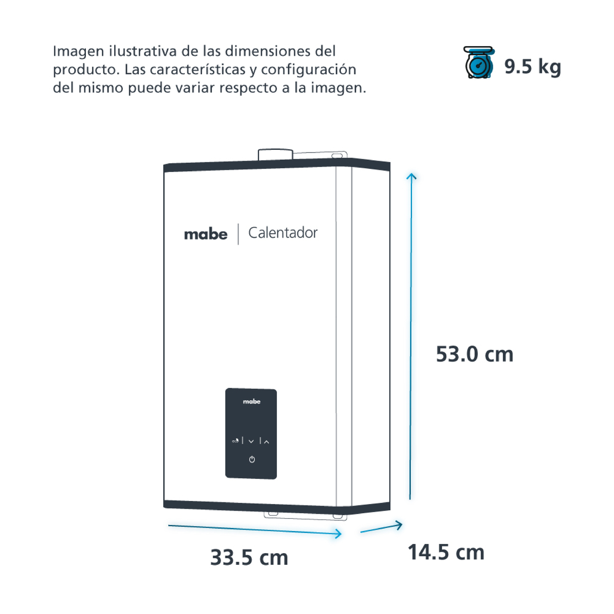 Calentador Inst Automodulante 11 lts/min, de 1 hasta 2 sevicios Gas LP Mabe
