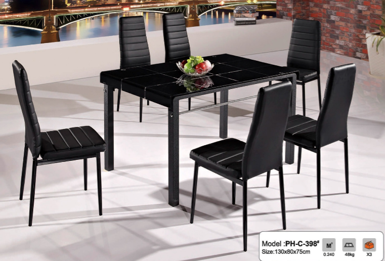 Comedor Vica Con 6 Sillas Color Negro