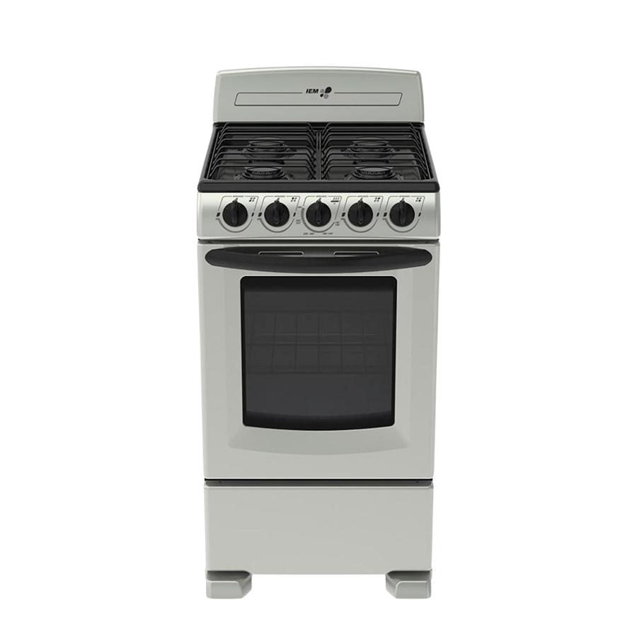 Estufa IEM De Gas 20" 4 Quemadores Silver