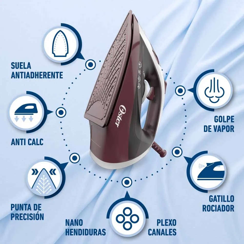 Plancha De Vapor Oster Con Suela Antiadherente