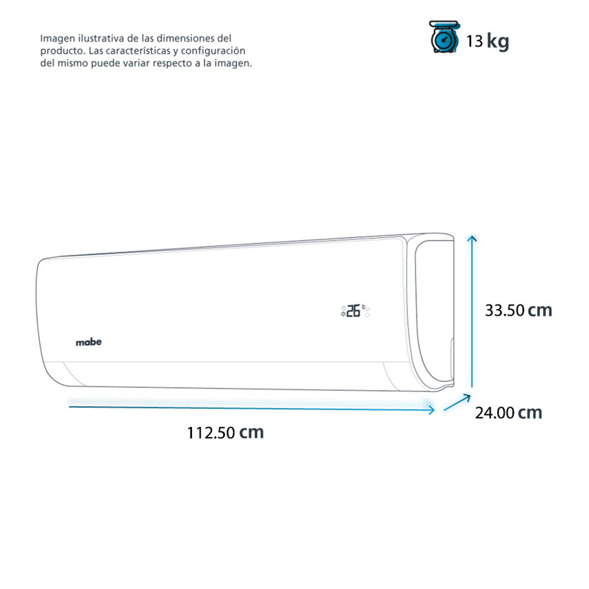 AIRE ACONDICIONADO SOLO FRIO MABE BLANCO 24 KBTUS 220V