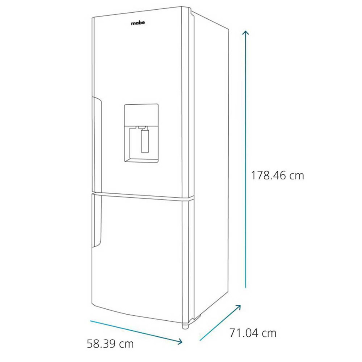Refrigerador Mabe 11Pies/300 L Bottom Freezer
