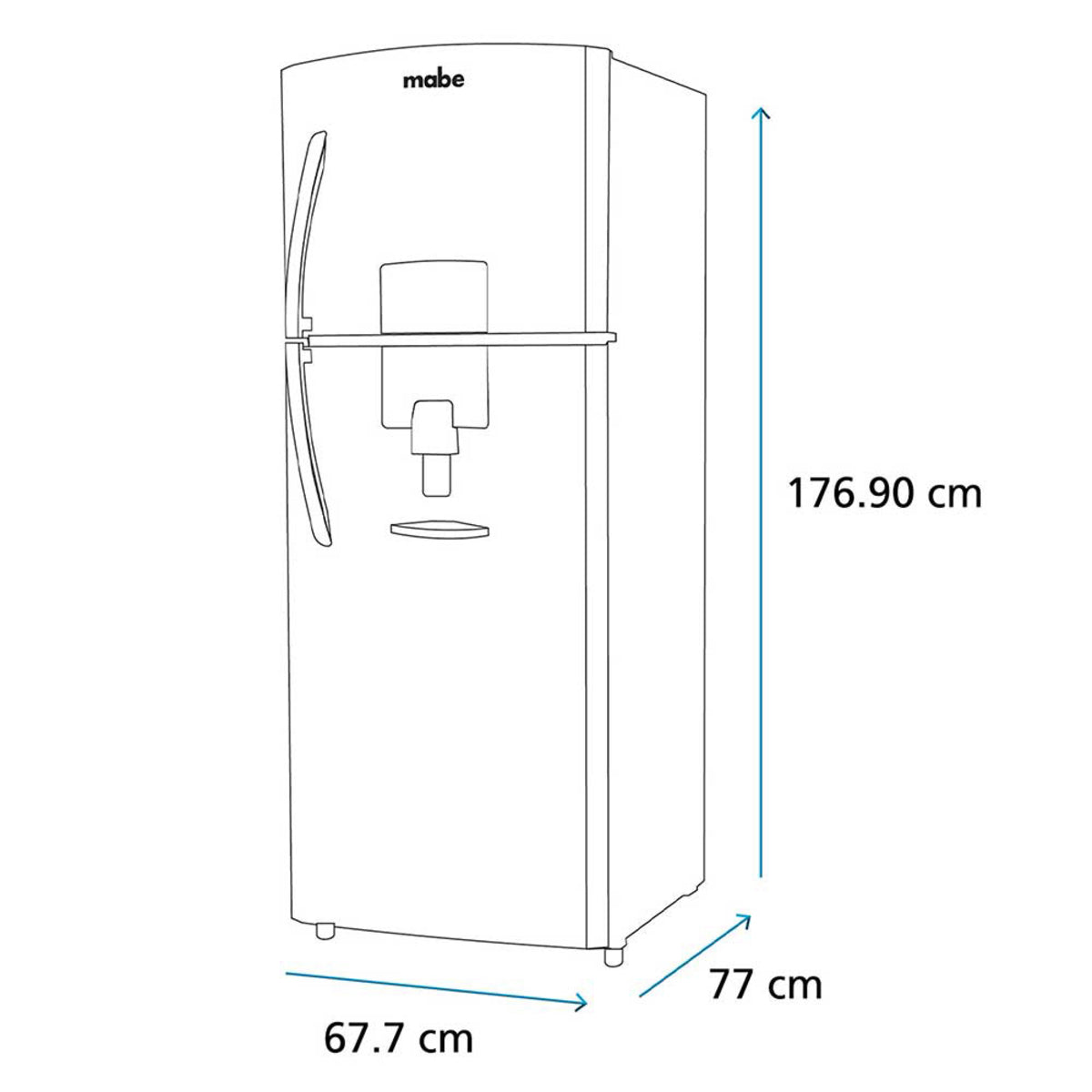 Refrigerador Automático Mabe 14 Pies 360 L Dark Silver