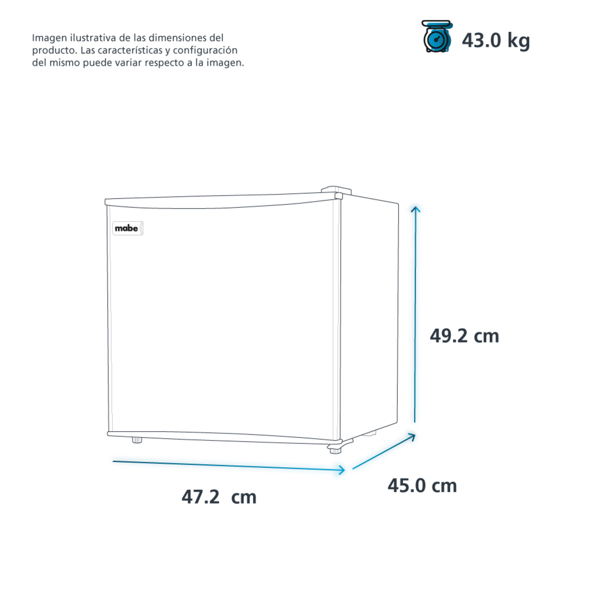 Frigobar Mabe 2" Manual Inoxidable