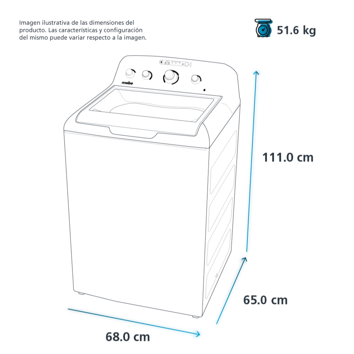 Lavadora Automática Mabe 20 Kg