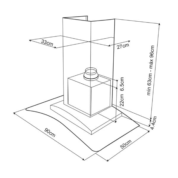 Campana de Pared Teka NC2 90 de Acero Inoxidable