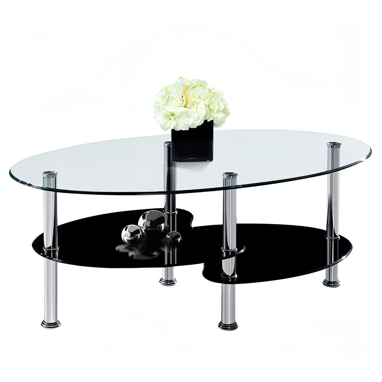 Mesa De Centro Zmartech 2 Niveles Cristal