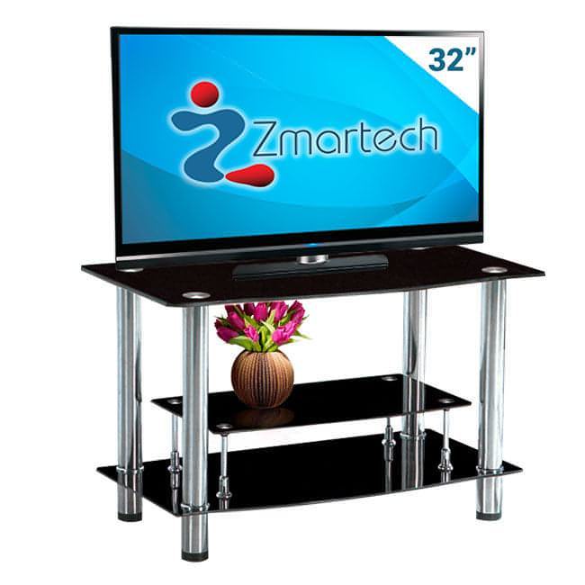 Mesa Zmartech 3 Niveles Cristal templado Negro