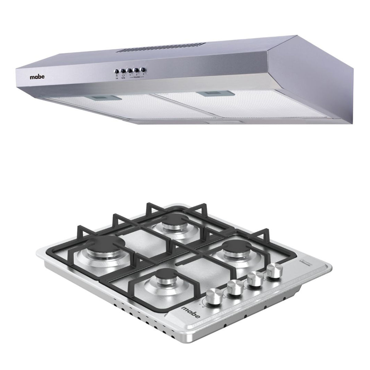 Parrilla De Empotre 24" Mabe Y Campana Bajo Gabinete Inox