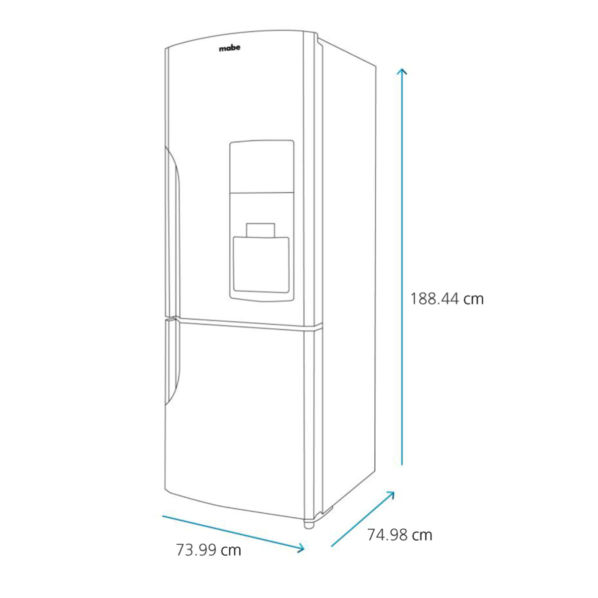 Refrigerador Mabe Bottom Freezer 520 L Color Grafito