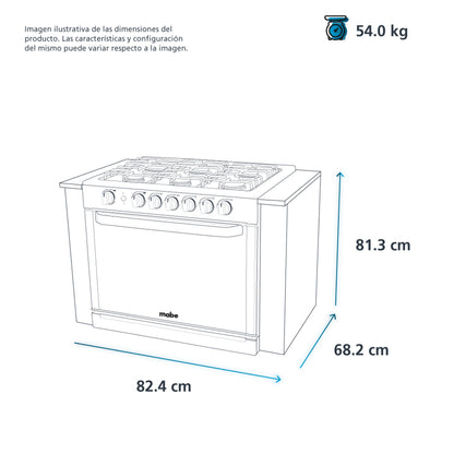 Estufa de Empotre Mabe 80 cm (30 pulgadas) Inoxidable