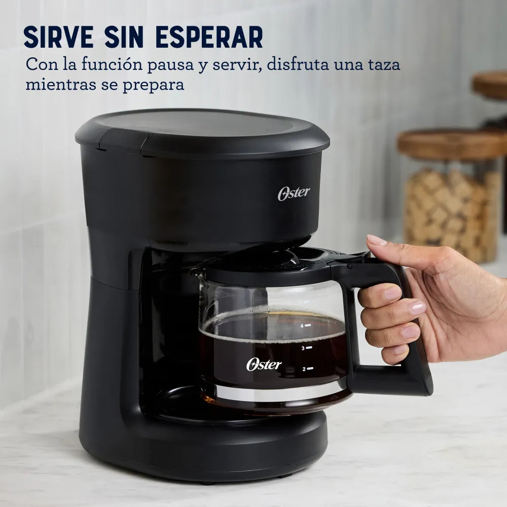 Cafetera Oster 5 Tazas Filtro Reutilizable Negra
