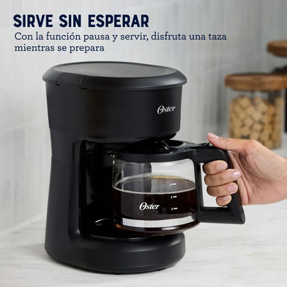 Cafetera Oster 5 Tazas Filtro Reutilizable Negra
