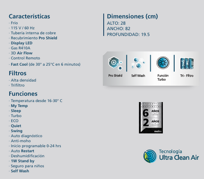 Aire Acondicionado tradicional frío Mabe 12K BTUS 110V