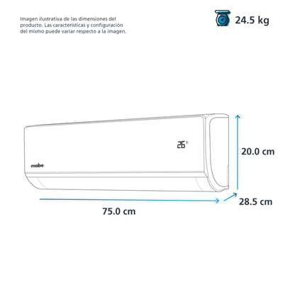 Aire Acondicionado tradicional solo Frío Mabe 12K BTUS 115V