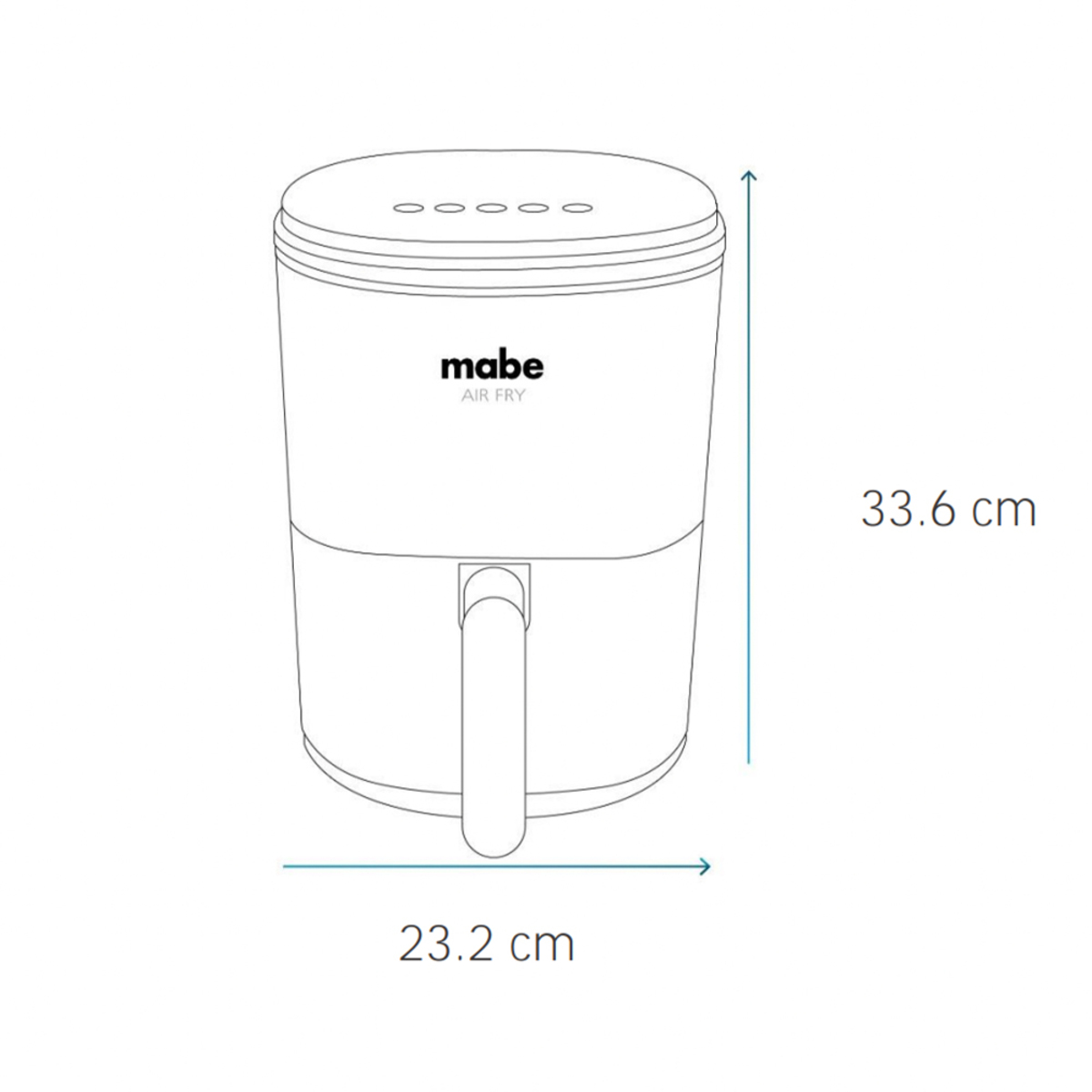 Freidora de Aire Digital 3.8 Litros Negro Mabe