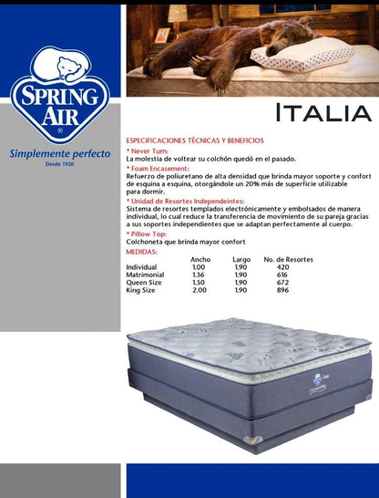 Colchón Spring Air Italia King Size