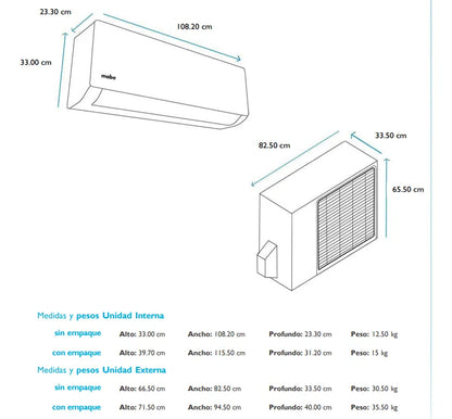 Aire Acondicionado Inverter Mabe 24K BTUS 220V
