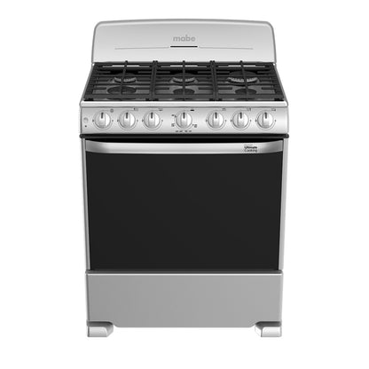 Estufa Mabe 30 Pulg  De 6 Quemadores Color Plata
