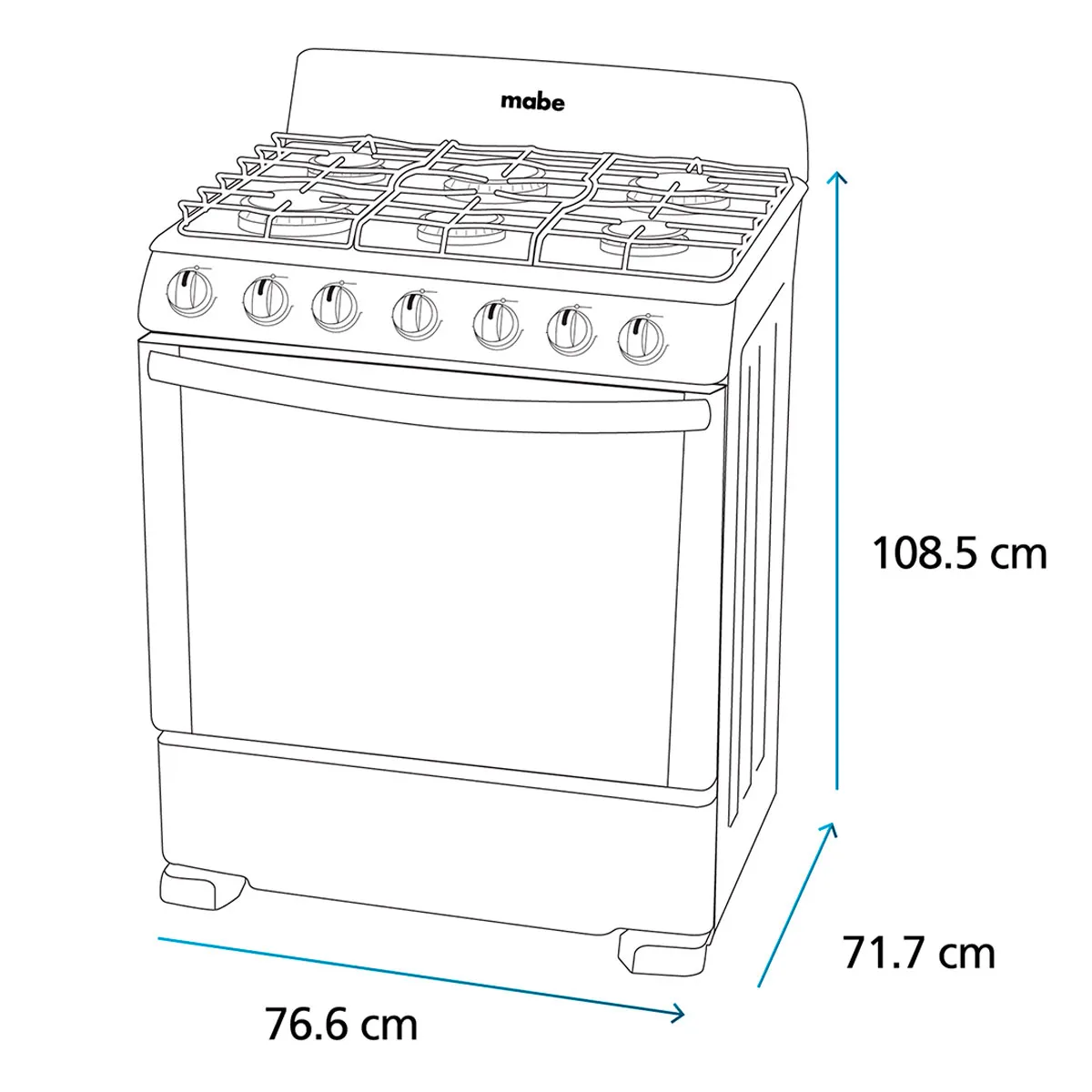 Estufa de Piso Mabe 76 cm (30 pulgadas) Plata Mercury