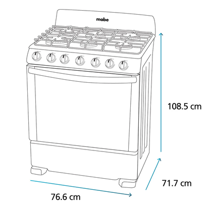 Estufa de Piso Mabe 76 cm (30 pulgadas) Plata Mercury