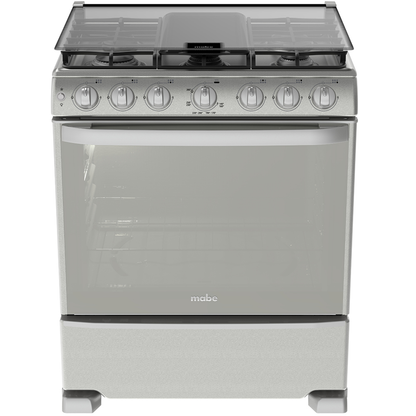 Estufa Mabe 76 cm Con Capelo ac. Inox Quem.4 Stand y 2 Jumbo