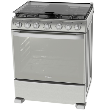 Estufa Mabe 76 cm Con Capelo ac. Inox Quem.4 Stand y 2 Jumbo