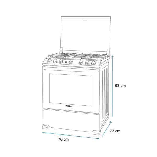 Estufa Mabe de Piso 76 CM Black Slate