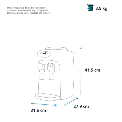 Despachador De Agua De Mesa MABE 2 Llaves