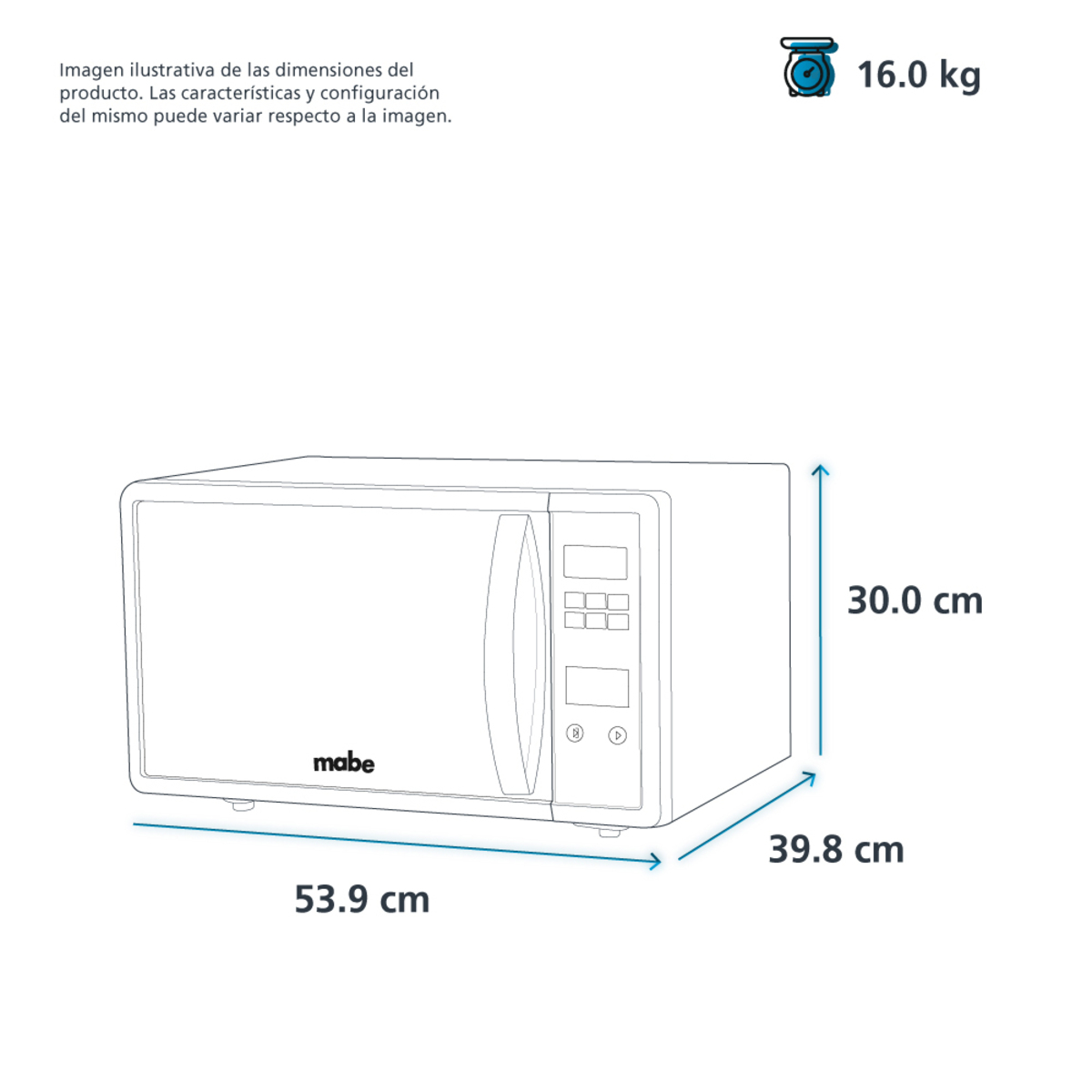 Horno de microondas Mabe 1.1 Espejo