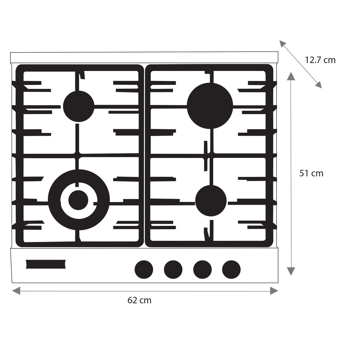 Parrilla de Empotre a Gas 24"(62 cm) Inoxidable IO Mabe