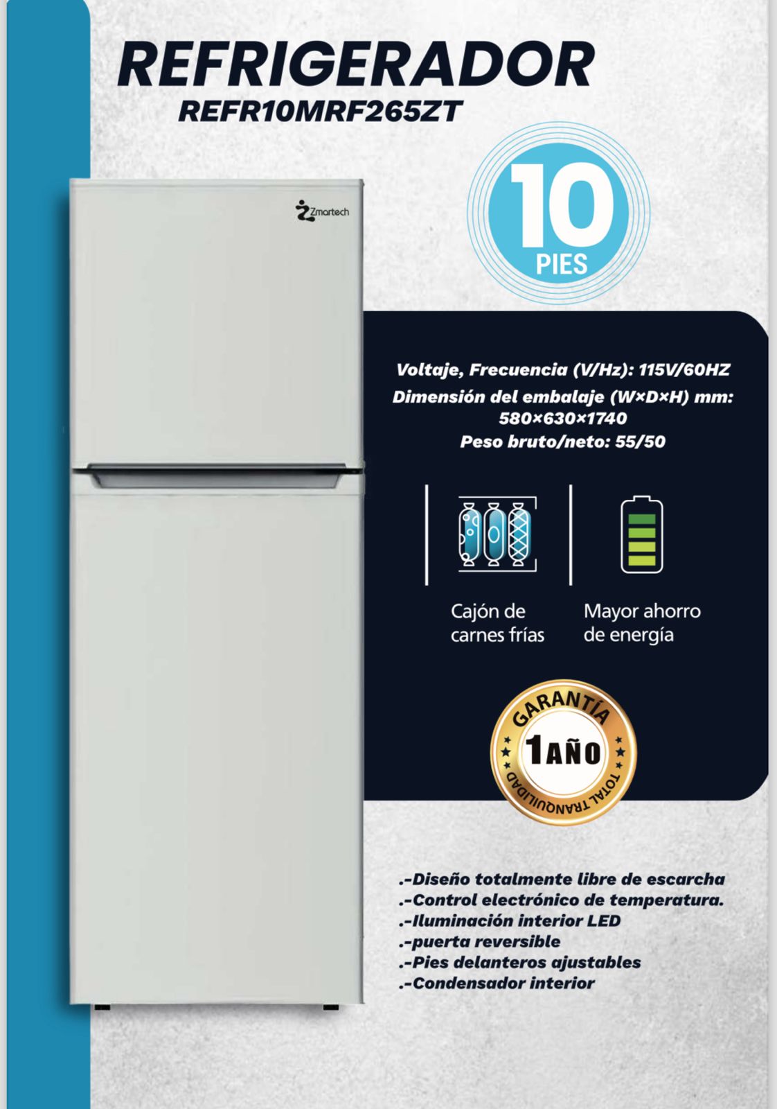 Refrigerador Zmartech 10 pies