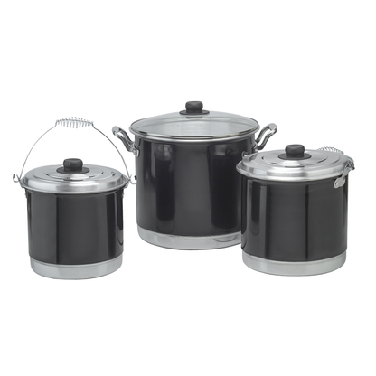 Juego De Vaporera Negro Plata