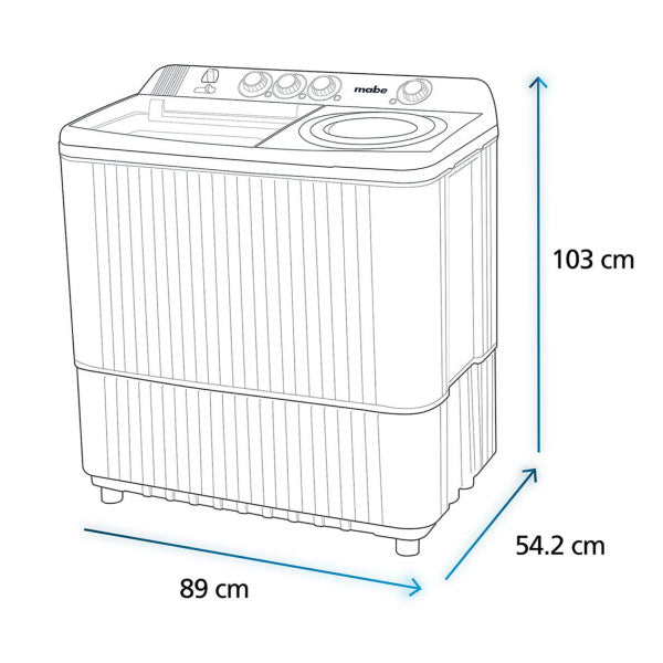 Lavadora semiautomática Mabe 18KG doble tina