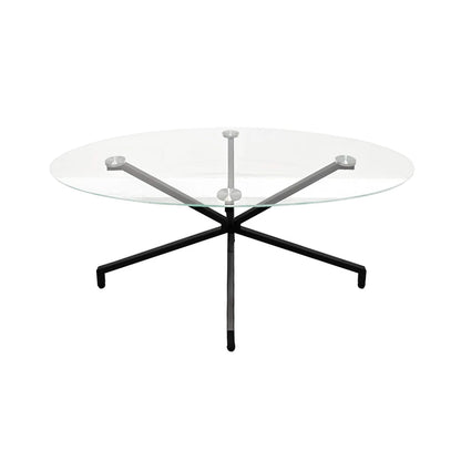 Mesa Vica De Centro Cristal Templado 6MM 1 Nivel  Base Metálica Reforzado