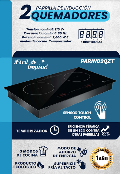 Parrilla de Inducción Zmartech Dos Quemadores