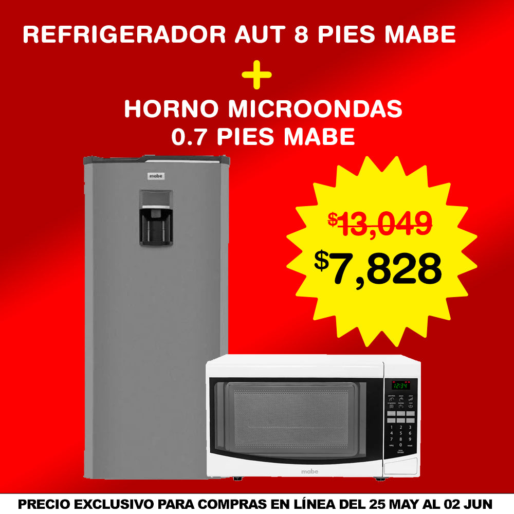 Combo REFRIGERADOR MABE GRAFITO + HORNO DE MICROONDAS MABE