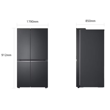 Refrigerador LG Side by Side 28 pies cúbicos Negro Mate Smart Inverter