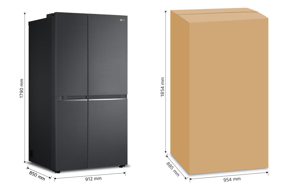 Refrigerador LG Side By Side 28 Pies Smart Inverter Negro Mate