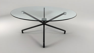 Mesa Vica De Centro Cristal Templado 6MM 1 Nivel  Base Metálica Reforzado