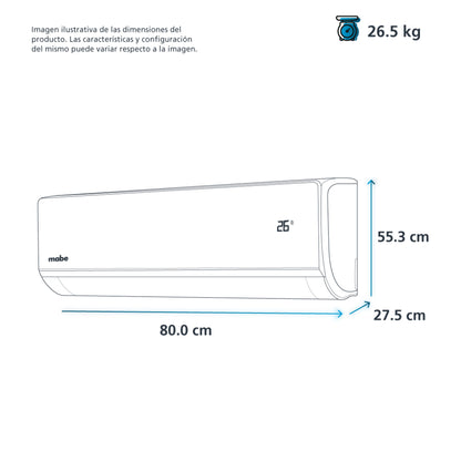 Aire Acondicionado Inverter Mabe 12 BTUS 220V Frío/Calor