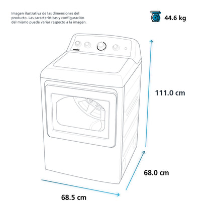 Secadora a Gas LP 6.2 cu. Mabe con sanitizado 20 KG