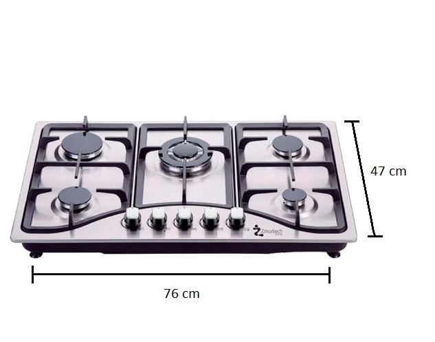 Parrilla Empotrable Zmartech 5 Quemadores Acero Inoxidable