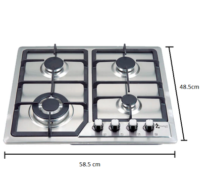 Parrilla Empotrable Zmartech 4 Quemadores Acero Inoxidable