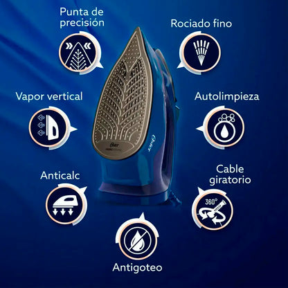 Plancha De Vapor Oster Aeroglide S7000 Azul